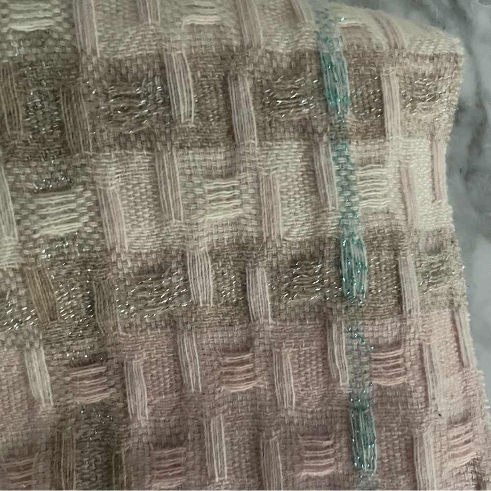 Burberry Pink Nova Check Textured Weave Merino Wool & Cashmere Scarf - Picture 4 of 5